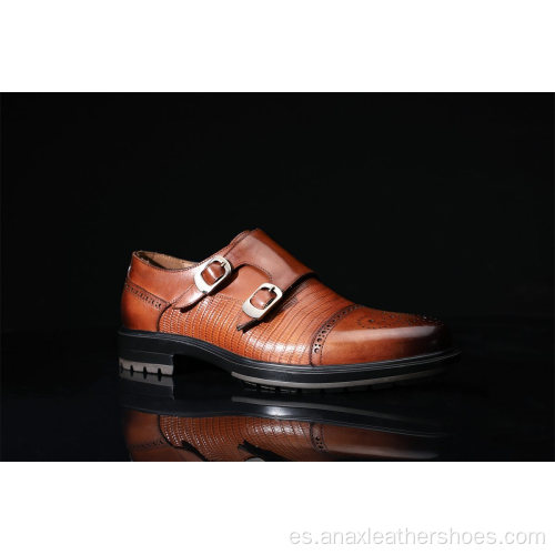 Zapatos casuales de moda transpirable de cuero para hombres